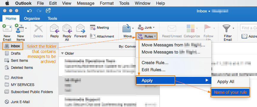 create rules in outlook 2016 for mac